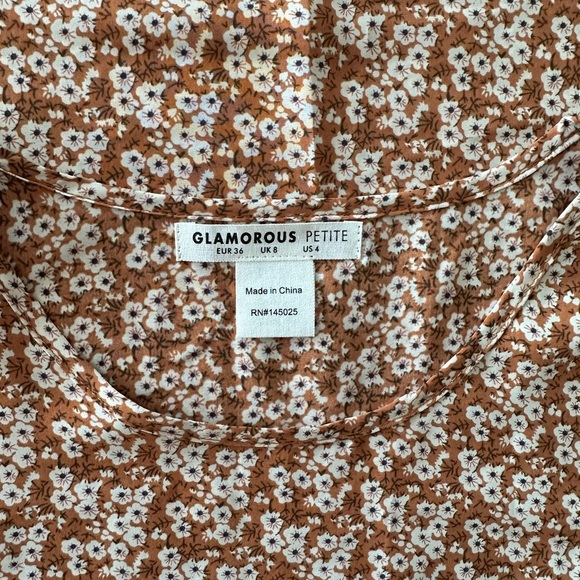 ASOS Glamorous Floral Orange and White Mini Dress - Picture 3 of 4